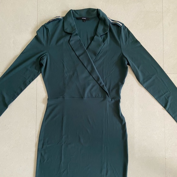 Vero Moda Sheath Dress with Notched Lapels (Dark Green) - Picture 10 of 15